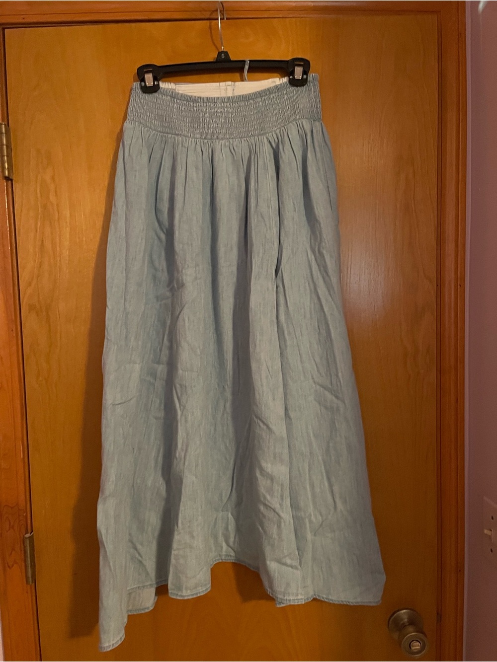 Aerie Chambray Blue Button Front Maxi Skirt - Picture 4 of 5